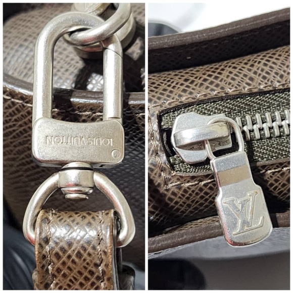 Authentic Louis Vuitton Moca Taiga Leather Baikal Men Wristlet Brown - Picture 7 of 12